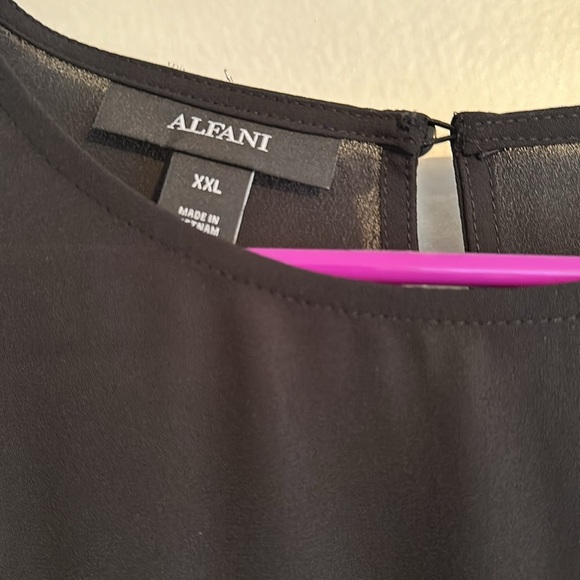 NWOT Alfani Black Long Sleeve Shear Dress Shirt 🖤 - Picture 2 of 3